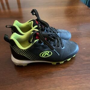 Rawlings Black and Neon Green Kids Sneakers